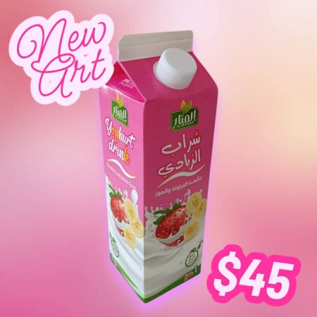 زبادي المنار 1 ليتر فراوله بالموز